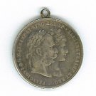 1879 Austria 2 Gulden Marriage Jubilee Silver Coin / Medallion - ED610