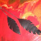 Leather feather earrings