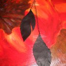 Leather feather earrings