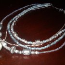 Mystic Blue & Textured Silver Beads