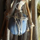 Gray/Blue Stone Necklace-Wire Wrapped