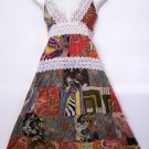 GYPSY BOHO BEAUTIFUL PATCHWORK DRESS S M L