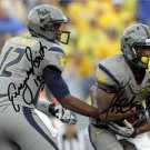 * GENO SMITH TAVON AUSTIN DUAL SIGNED PHOTO 8X10 RP AUTOGRAPHED WEST VIRGINIA !