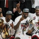 LEBRON JAMES DWYANE WADE CHRIS BOSH SIGNED PHOTO 8X10 RP AUTO MIAMI HEAT CHAMPS
