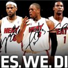 LEBRON JAMES DWYANE WADE CHRIS BOSH SIGNED PHOTO 8X10 RP AUTO MIAMI HEAT
