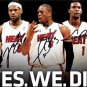 LEBRON JAMES DWYANE WADE CHRIS BOSH SIGNED PHOTO 8X10 RP AUTO MIAMI HEAT