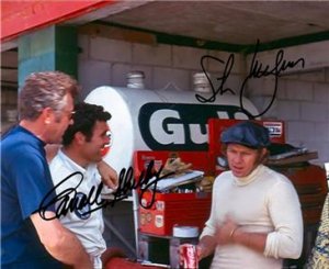 STEVE MCQUEEN AND CARROLL SHELBY SIGNED PHOTO 8X10 RP AUTOGRAPHED MUSTANG GT