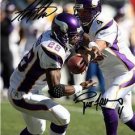 ADRIAN PETERSON BRETT FAVRE SIGNED PHOTO 8X10 RP AUTO VIKINGS