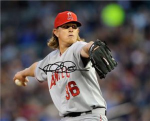 JERED WEAVER SIGNED PHOTO 8X10 RP AUTO * AUTOGRAPHED ** ANGELS **
