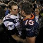 TOM BRADY TIM TEBOW SIGNED PHOTO 8X10 RP AUTO BRONCOS PATRIOTS