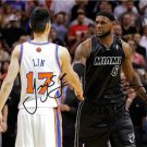 LEBRON JAMES JEREMY LIN SIGNED PHOTO 8X10 RP AUTO KNICKS HEAT LEBRON JAMES JEREMY LIN SIGNED PHOTO 8X10 RP AUTO KNICKS HEAT