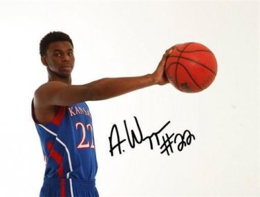 * KANSAS ANDREW WIGGINS SIGNED JERSEY PHOTO 8X10 RP AUTO JAYHAWKS BASKETBALL !