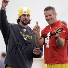 BRETT FAVRE & AARON RODGERS SIGNED PHOTO 8X10 RP AUTO AUTOGRAPHED