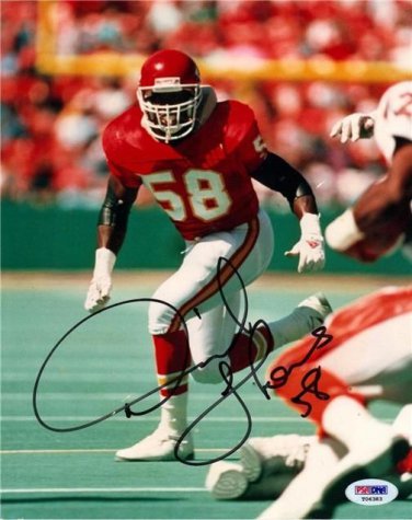 DERRICK THOMAS SIGNED PHOTO 8X10 RP JERSEY AUTOGRAPHED * KANSAS CITY CHIEFS