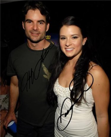 DANICA PATRICK JEFF GORDON SIGNED PHOTO 8X10 RP AUTO NASCAR
