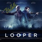 LOOPER CAST SIGNED PHOTO 8X10 RP AUTOGRAPHED JOSEPH GORDON LEVITT BRUCE WILLIS