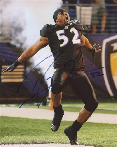 * RAY LEWIS SIGNED PHOTO 8X10 AUTO RP AUTO AUTOGRAPHED BALTIMORE RAVENS