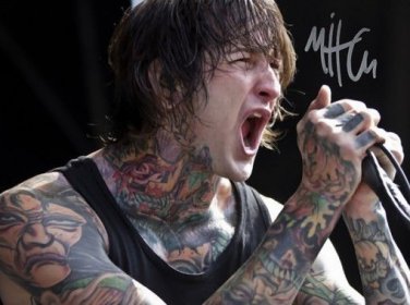 * SUICIDE SILENCE MITCH LUCKER SIGNED PHOTO 8X10 RP AUTOGRAPHED