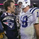 PEYTON MANNING TOM BRADY SIGNED PHOTO 8X10 RP AUTOGRAPHED COLTS PATRIOTS