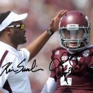 JOHNNY MANZIEL & KEVIN SUMLIN SIGNED PHOTO 8X10 RP AUTOGRAPHED TEXAS A&M AGGIES