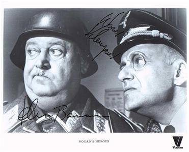 JOHN BANNER WERNER KLEMPERER SIGNED PHOTO 8X10 RP AUTOGRAPHED HOGAN'S HEROES CAST