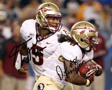JAMEIS WINSTON & DEVONTA FREEMAN SIGNED PHOTO 8X10 RP AUTOGRAPHED SEMINOLES