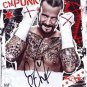 CM PUNK SIGNED PROMO PHOTO 8X10 RP AUTOGRAPHED WWE