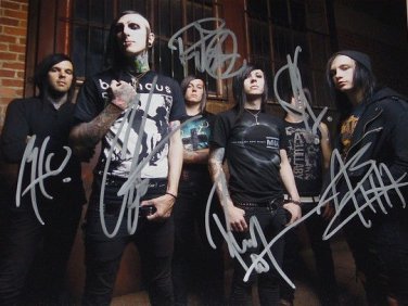 MOTIONLESS IN WHITE BAND SIGNED POSTER PHOTO 8X10 RP AUTOGRAPHED