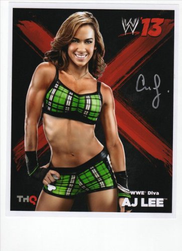 ** AJ LEE SIGNED PHOTO 8X10 RP AUTOGRAPHED ** WRESTLING A.J.