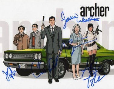 ARCHER FULL CAST SIGNED POSTER PHOTO 8X10 RP AUTOGRAPHED