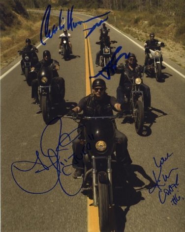 SONS OF ANARCHY AUTOGRAPHED SIGNED 8X10 RP PHOTO CHARLIE HUNNAM AND CAST