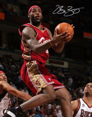 LEBRON JAMES SIGNED PHOTO 8X10 RP AUTOGRAPHED CLEVELAND CAVALIERS