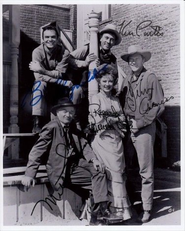 BURT REYNOLDS AMANDA BLAKE JAMES ARNESS SIGNED PHOTO 8X10 RP GUNSMOKE CAST