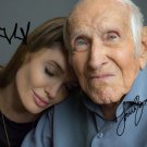 LOUIS ZAMPERINI & ANGELINA JOLIE SIGNED PHOTO 8X10 RP NEW MOVIE UNBROKEN