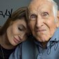 LOUIS ZAMPERINI & ANGELINA JOLIE SIGNED PHOTO 8X10 RP NEW MOVIE UNBROKEN