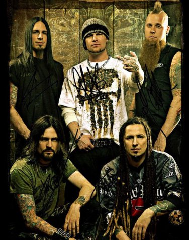 FIVE FINGER DEATH PUNCH BAND SIGNED AUTOGRAPHED PHOTO RP 8X10 ALL MEMBERS