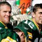 BRETT FAVRE AARON RODGERS SIGNED PHOTO 8X10 RP AUTO * GREEN BAY AUTOGRAPHED