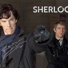 * BENEDICT CUMBERBATCH MARTIN FREEMAN SIGNED PHOTO 8X10 RP AUTOGRAPH SHERLOCK