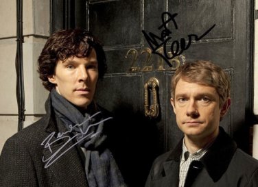 BENEDICT CUMBERBATCH MARTIN FREEMAN SIGNED PHOTO 8X10 RP AUTOGRAPHED SHERLOCK