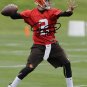 * JOHNNY MANZIEL SIGNED PHOTO 8X10 RP AUTOGRAPHED CLEVELAND BROWNS
