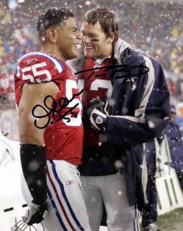 TOM BRADY & JUNIOR SEAU SIGNED PHOTO 8X10 RP AUTOGRAPHED PATRIOTS