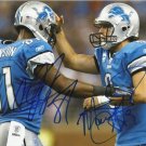 MATTHEW STAFFORD CALVIN JOHNSON SIGNED PHOTO 8X10 RP AUTOGRAPHED DETROIT LIONS