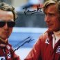 JAMES HUNT & NIKI LAUDA SIGNED PHOTO 8X10 RP AUTOGRAPHED RACING