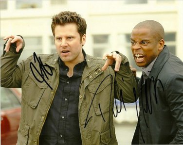 Psych Cast James Roday & Dule Hill signed photo 8x10 rp autographed