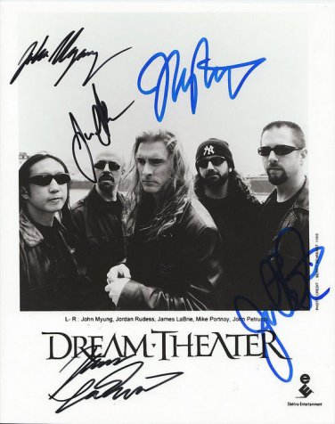 Dream Theater full band group signed photo 8x10 rp autographed James Labrie