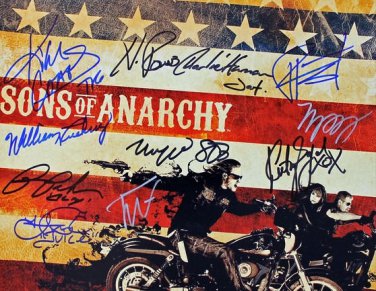 SONS OF ANARCHY CAST SIGNED PHOTO 8X10 RP AUTOGRAPHED CHARLIE HUNNAM KATEY SAGAL