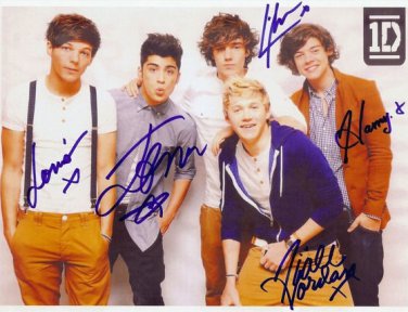 ONE DIRECTION FULL GROUP SIGNED AUTOGRAPHED POSTER PHOTO RP 8X10 HARRY STYLES ++