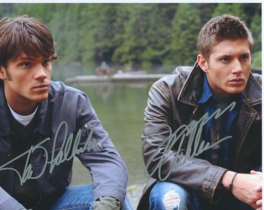 JARED PADALECKI & JENSEN ACKLES SIGNED PHOTO 8X10 AUTOGRAPHED SUPERNATURAL