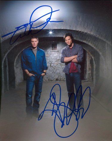 JARED PADALECKI & JENSEN ACKLES SIGNED PHOTO 8X10 AUTOGRAPHED SUPERNATURAL
