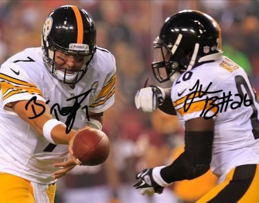 LE'VEON BELL & BEN ROETHLISBERGER SIGNED PHOTO 8X10 RP AUTOGRAPHED LEVEON PITTSBURGH STEELERS